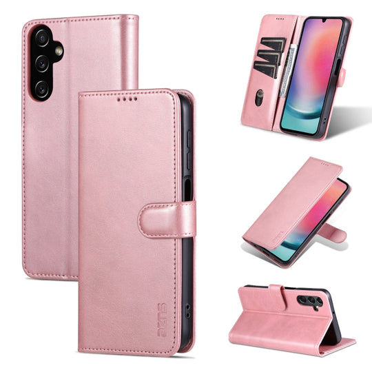 For Samsung Galaxy A05s AZNS Skin Feel Calf Texture Flip Leather Phone Case(Rose Gold)