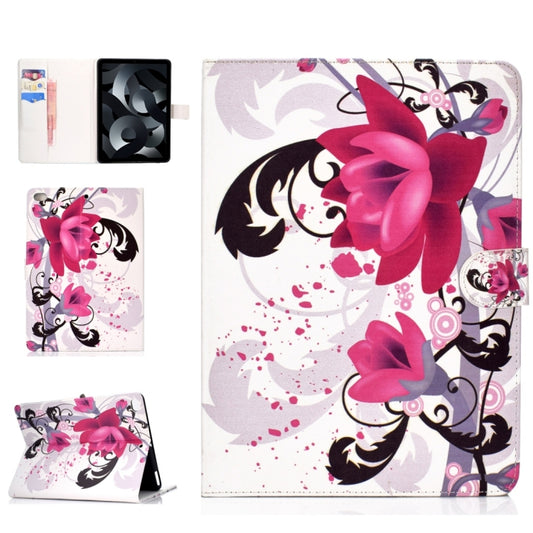 For iPad Air / iPad Air 2  2016 / iPad Pro9.7 / iPad9.7 / 2017 / 2018 Colored Drawing Pattern Horizontal Flip PU Leather Case with Holder & Card Slot & Sleep / Wake-up Function(Flowers) - More iPad Cases by buy2fix | Online Shopping UK | buy2fix