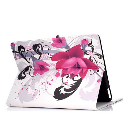 For iPad Air / iPad Air 2  2016 / iPad Pro9.7 / iPad9.7 / 2017 / 2018 Colored Drawing Pattern Horizontal Flip PU Leather Case with Holder & Card Slot & Sleep / Wake-up Function(Flowers) - More iPad Cases by buy2fix | Online Shopping UK | buy2fix