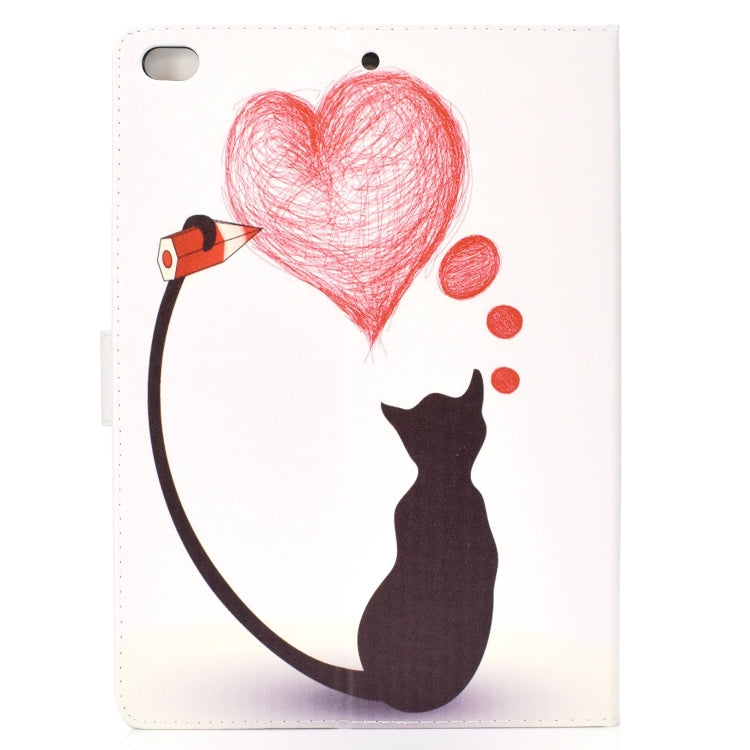 For iPad Air / iPad Air 2  2016 / iPad Pro9.7 / iPad9.7 / 2017 / 2018 Colored Drawing Pattern Horizontal Flip PU Leather Case with Holder & Card Slot & Sleep / Wake-up Function(Loving Cat) - More iPad Cases by buy2fix | Online Shopping UK | buy2fix