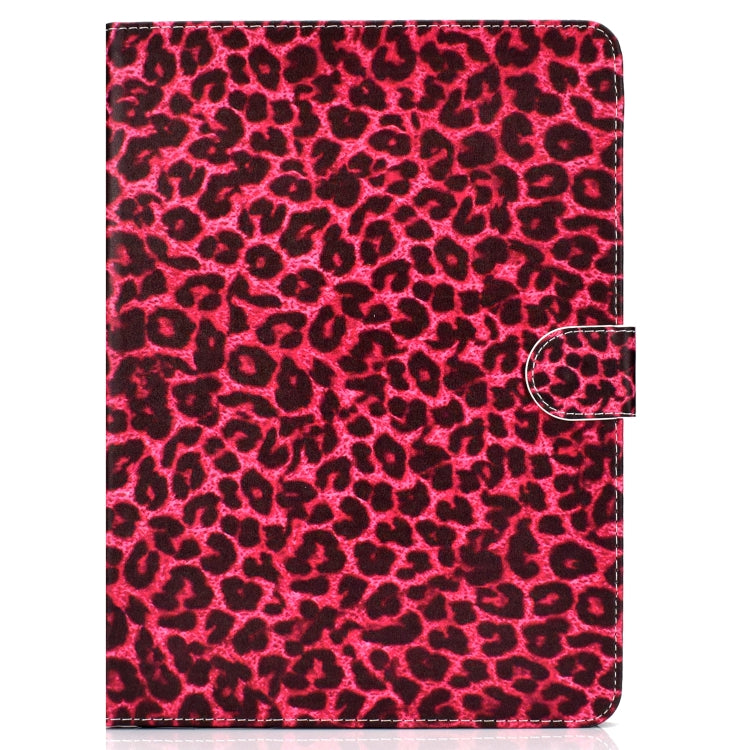 For iPad Air / iPad Air 2  2016 / iPad Pro9.7 / iPad9.7 / 2017 / 2018 Colored Drawing Pattern Horizontal Flip PU Leather Case with Holder & Card Slot & Sleep / Wake-up Function(Red Pink Leopard) - More iPad Cases by buy2fix | Online Shopping UK | buy2fix