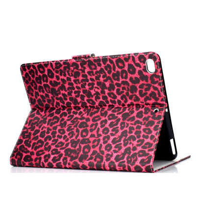 For iPad Air / iPad Air 2  2016 / iPad Pro9.7 / iPad9.7 / 2017 / 2018 Colored Drawing Pattern Horizontal Flip PU Leather Case with Holder & Card Slot & Sleep / Wake-up Function(Red Pink Leopard) - More iPad Cases by buy2fix | Online Shopping UK | buy2fix