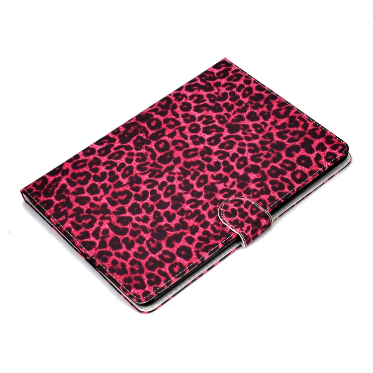 For iPad Air / iPad Air 2  2016 / iPad Pro9.7 / iPad9.7 / 2017 / 2018 Colored Drawing Pattern Horizontal Flip PU Leather Case with Holder & Card Slot & Sleep / Wake-up Function(Red Pink Leopard) - More iPad Cases by buy2fix | Online Shopping UK | buy2fix