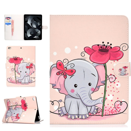 For iPad Air / iPad Air 2  2016 / iPad Pro9.7 / iPad9.7 / 2017 / 2018 Colored Drawing Pattern Horizontal Flip PU Leather Case with Holder & Card Slot & Sleep / Wake-up Function(Elephant Flowers) - More iPad Cases by buy2fix | Online Shopping UK | buy2fix