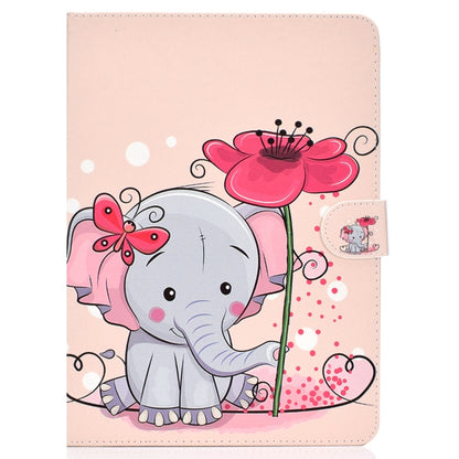 For iPad Air / iPad Air 2  2016 / iPad Pro9.7 / iPad9.7 / 2017 / 2018 Colored Drawing Pattern Horizontal Flip PU Leather Case with Holder & Card Slot & Sleep / Wake-up Function(Elephant Flowers) - More iPad Cases by buy2fix | Online Shopping UK | buy2fix