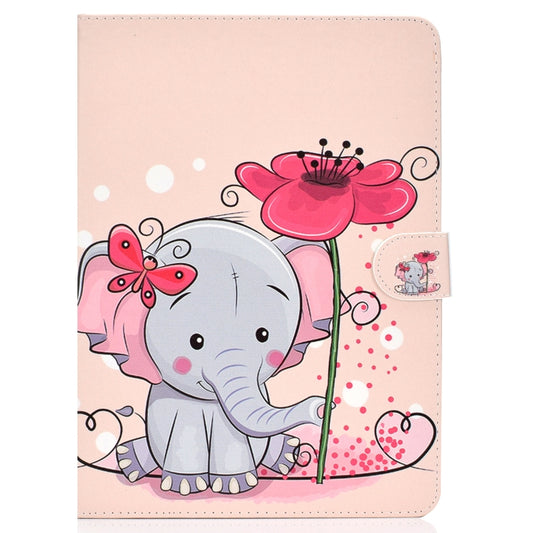 For iPad Air / iPad Air 2  2016 / iPad Pro9.7 / iPad9.7 / 2017 / 2018 Colored Drawing Pattern Horizontal Flip PU Leather Case with Holder & Card Slot & Sleep / Wake-up Function(Elephant Flowers) - More iPad Cases by buy2fix | Online Shopping UK | buy2fix