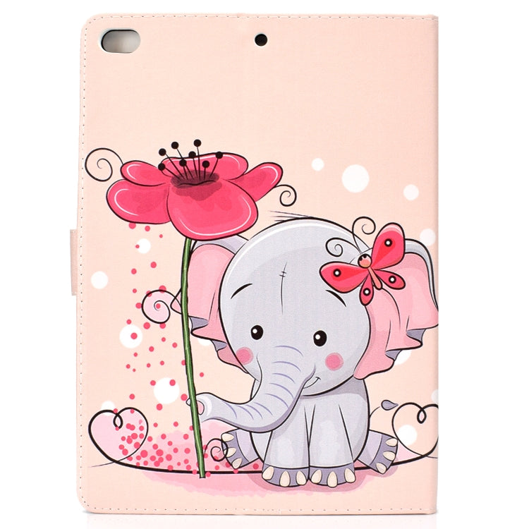For iPad Air / iPad Air 2  2016 / iPad Pro9.7 / iPad9.7 / 2017 / 2018 Colored Drawing Pattern Horizontal Flip PU Leather Case with Holder & Card Slot & Sleep / Wake-up Function(Elephant Flowers) - More iPad Cases by buy2fix | Online Shopping UK | buy2fix