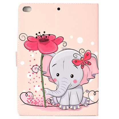 For iPad Air / iPad Air 2  2016 / iPad Pro9.7 / iPad9.7 / 2017 / 2018 Colored Drawing Pattern Horizontal Flip PU Leather Case with Holder & Card Slot & Sleep / Wake-up Function(Elephant Flowers) - More iPad Cases by buy2fix | Online Shopping UK | buy2fix