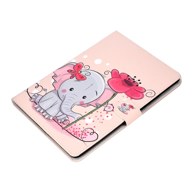 For iPad Air / iPad Air 2  2016 / iPad Pro9.7 / iPad9.7 / 2017 / 2018 Colored Drawing Pattern Horizontal Flip PU Leather Case with Holder & Card Slot & Sleep / Wake-up Function(Elephant Flowers) - More iPad Cases by buy2fix | Online Shopping UK | buy2fix