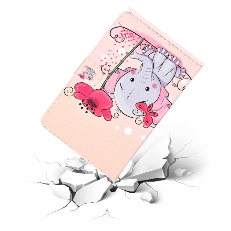 For iPad Air / iPad Air 2  2016 / iPad Pro9.7 / iPad9.7 / 2017 / 2018 Colored Drawing Pattern Horizontal Flip PU Leather Case with Holder & Card Slot & Sleep / Wake-up Function(Elephant Flowers) - More iPad Cases by buy2fix | Online Shopping UK | buy2fix