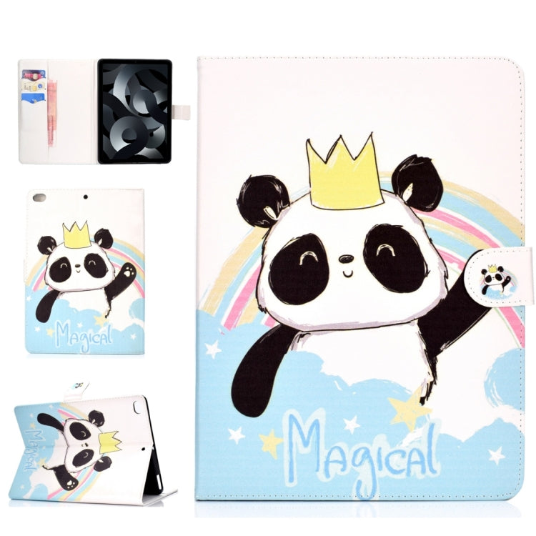 For iPad Air / iPad Air 2  2016 / iPad Pro9.7 / iPad9.7 / 2017 / 2018 Colored Drawing Pattern Horizontal Flip PU Leather Case with Holder & Card Slot & Sleep / Wake-up Function(Crown Panda) - More iPad Cases by buy2fix | Online Shopping UK | buy2fix