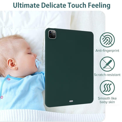 For iPad Pro 12.9 2018/2020/2021/2022 Oil Spray Skin-friendly TPU Tablet Case(Deep Green) - iPad Pro 12.9 (2022/2021) Cases by buy2fix | Online Shopping UK | buy2fix