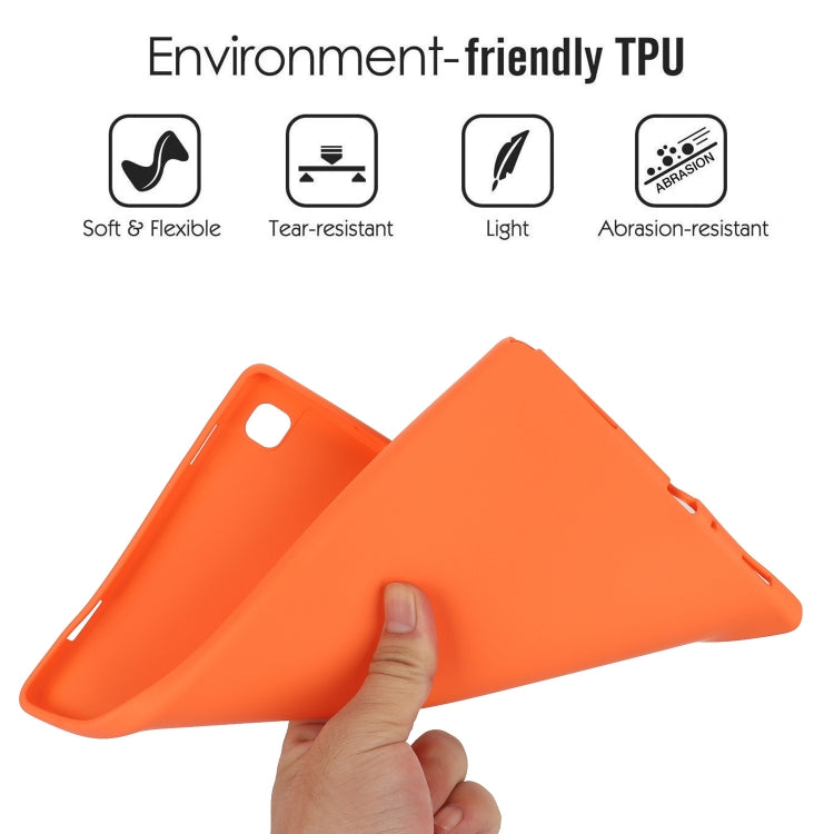For Samsung Galaxy Tab S7 / S8 Oil Spray Skin-friendly TPU Tablet Case(Orange) by buy2fix