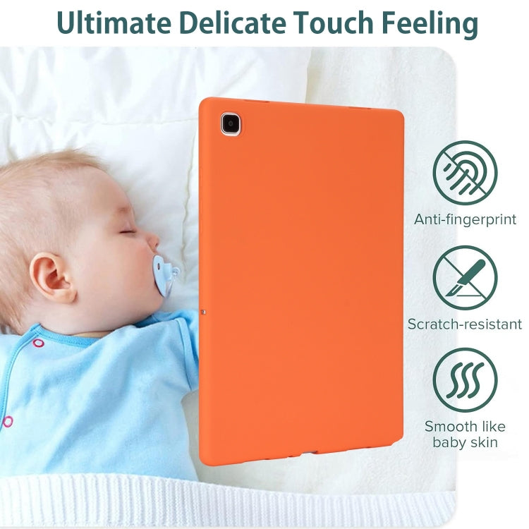 For Samsung Galaxy Tab S7 / S8 Oil Spray Skin-friendly TPU Tablet Case(Orange) by buy2fix