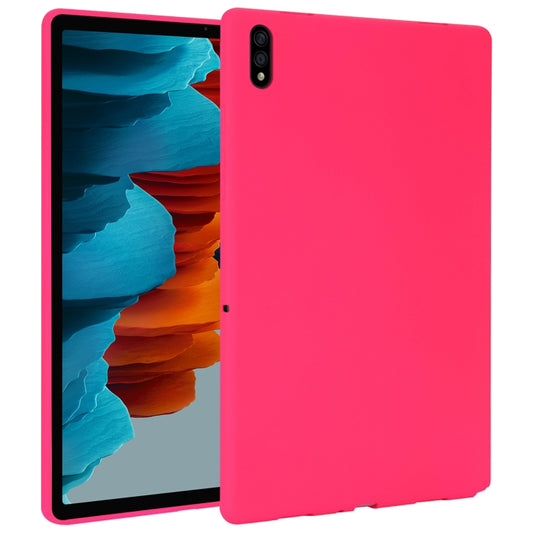 For Samsung Galaxy Tab S7 / S8 Oil Spray Skin-friendly TPU Tablet Case(Rose Red) by buy2fix