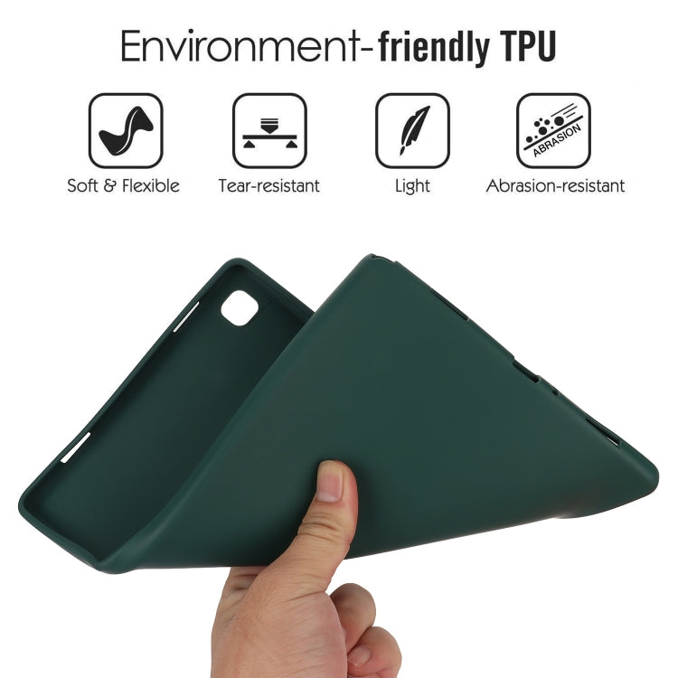 For Samsung Galaxy Tab S7 / S8 Oil Spray Skin-friendly TPU Tablet Case(Deep Green) by buy2fix