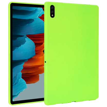 For Samsung Galaxy Tab S7 / S8 Oil Spray Skin-friendly TPU Tablet Case(Fluorescent Green) by buy2fix