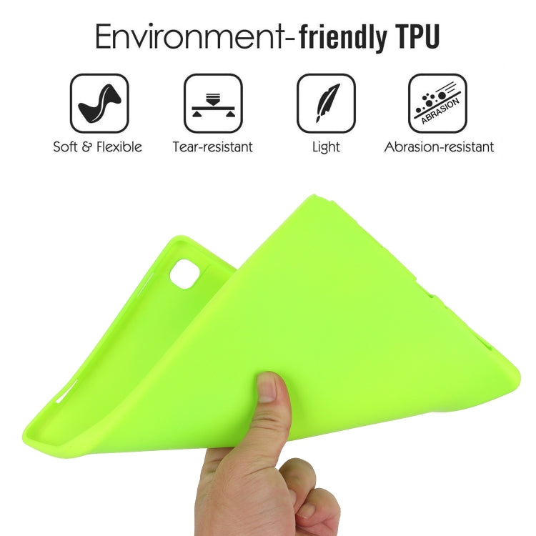 For Samsung Galaxy Tab S7 / S8 Oil Spray Skin-friendly TPU Tablet Case(Fluorescent Green) by buy2fix
