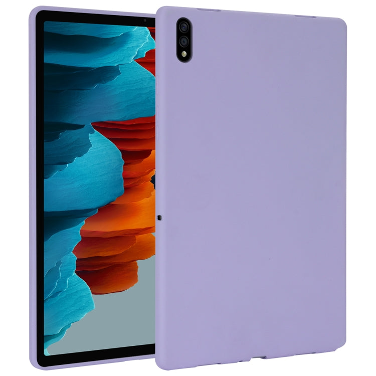 For Samsung Galaxy Tab S7 / S8 Oil Spray Skin-friendly TPU Tablet Case(Purple) by buy2fix