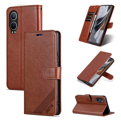 For OnePlus Nord CE4 Lite 5G AZNS Sheepskin Texture Flip Leather Phone Case(Brown) - Nord CE4 Lite Cases by AZNS | Online Shopping UK | buy2fix