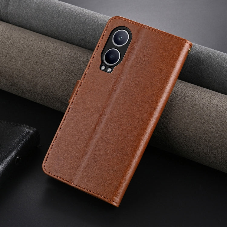 For OnePlus Nord CE4 Lite 5G AZNS Sheepskin Texture Flip Leather Phone Case(Brown) - Nord CE4 Lite Cases by AZNS | Online Shopping UK | buy2fix