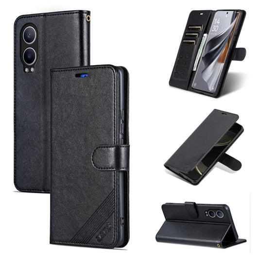 For OnePlus Nord CE4 Lite 5G AZNS Sheepskin Texture Flip Leather Phone Case(Black) - Nord CE4 Lite Cases by AZNS | Online Shopping UK | buy2fix