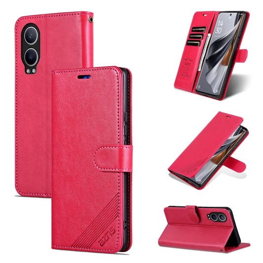 For OnePlus Nord CE4 Lite 5G AZNS Sheepskin Texture Flip Leather Phone Case(Red) - Nord CE4 Lite Cases by AZNS | Online Shopping UK | buy2fix