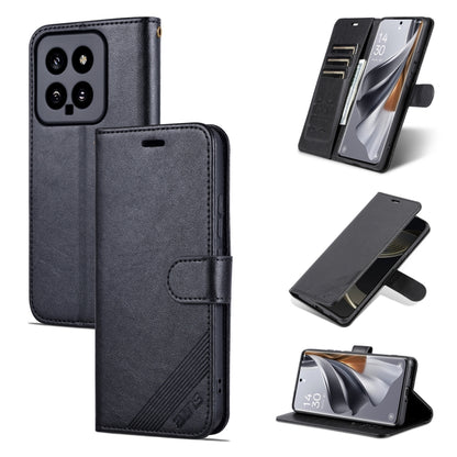 For Xiaomi 14 AZNS Sheepskin Texture Flip Leather Phone Case(Black) - Xiaomi Cases by AZNS | Online Shopping UK | buy2fix