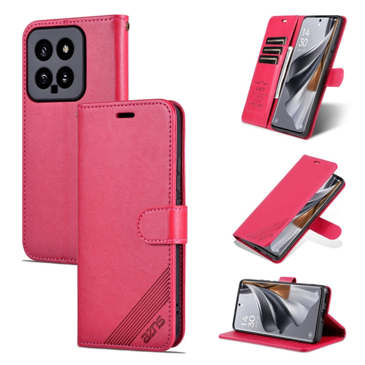 For Xiaomi 14 AZNS Sheepskin Texture Flip Leather Phone Case(Red) - Xiaomi Cases by AZNS | Online Shopping UK | buy2fix