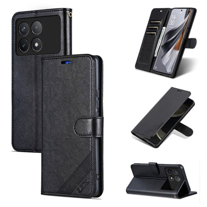 For Xiaomi Redmi K70 / K70 Pro AZNS Sheepskin Texture Flip Leather Phone Case(Black) - Xiaomi Cases by AZNS | Online Shopping UK | buy2fix