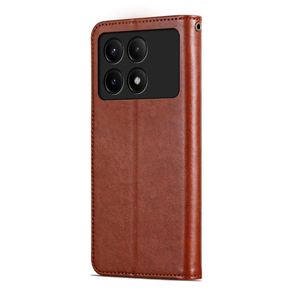 For Xiaomi Redmi K70E AZNS Sheepskin Texture Flip Leather Phone Case(Brown) - Xiaomi Cases by AZNS | Online Shopping UK | buy2fix