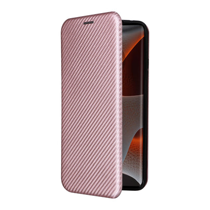 For Motorola Edge 50 Pro Carbon Fiber Texture Flip Leather Phone Case(Pink) by buy2fix