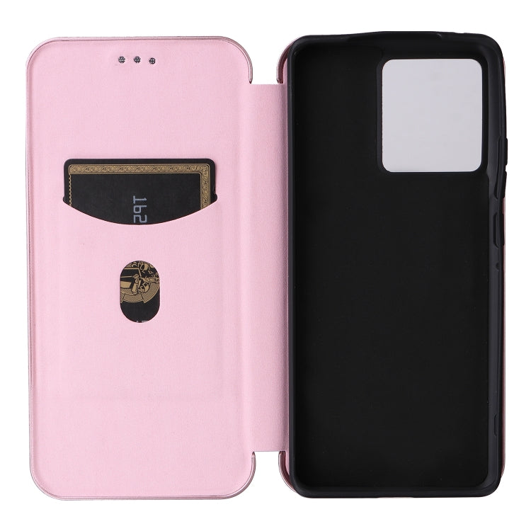 For Motorola Edge 50 Pro Carbon Fiber Texture Flip Leather Phone Case(Pink) by buy2fix