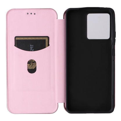 For Motorola Edge 50 Pro Carbon Fiber Texture Flip Leather Phone Case(Pink) by buy2fix