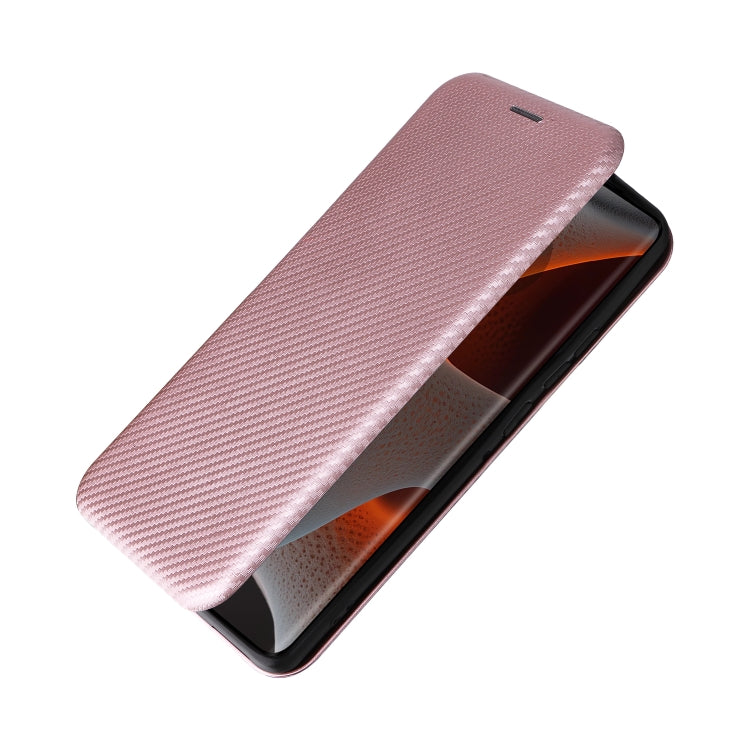 For Motorola Edge 50 Pro Carbon Fiber Texture Flip Leather Phone Case(Pink) by buy2fix