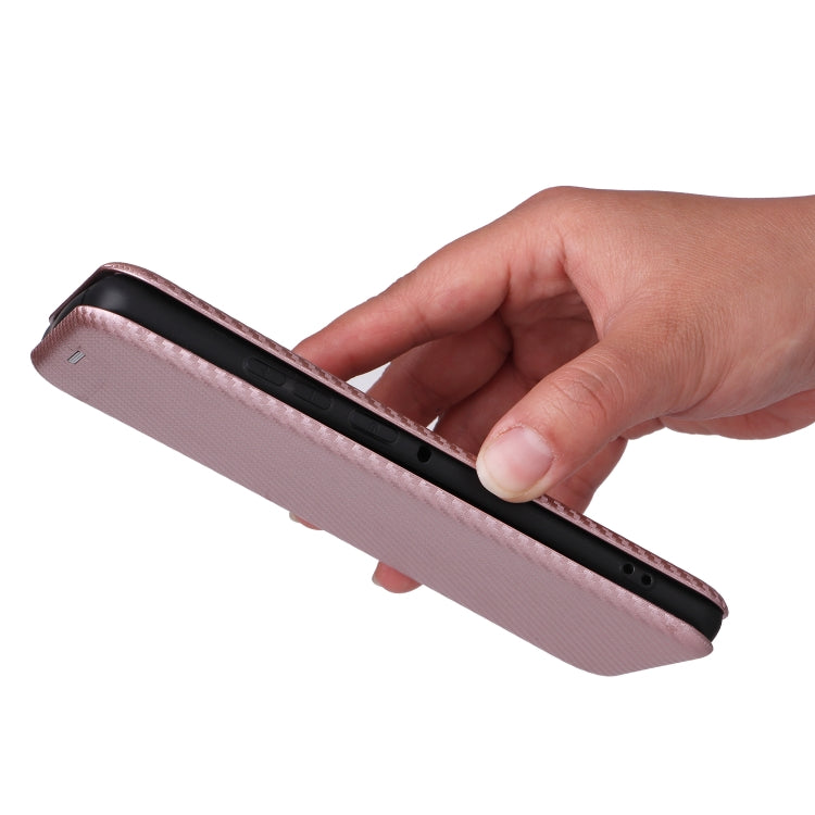 For Motorola Edge 50 Pro Carbon Fiber Texture Flip Leather Phone Case(Pink) by buy2fix