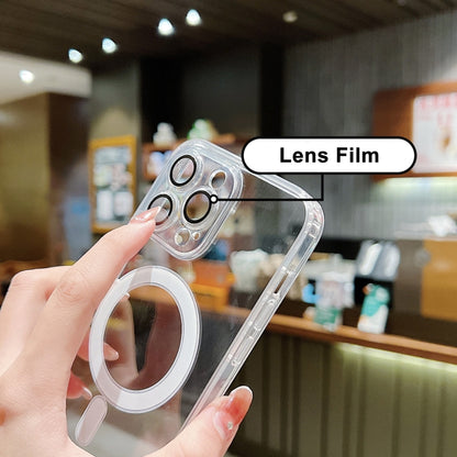 For iPhone 12 Pro Max Acrylic MagSafe Magnetic Lens Film Protection Phone Case(Transparent) by buy2fix