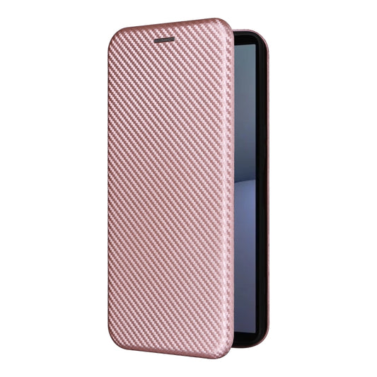 For Sony Xperia 1 VI 2024 Carbon Fiber Texture Flip Leather Phone Case(Pink) by buy2fix
