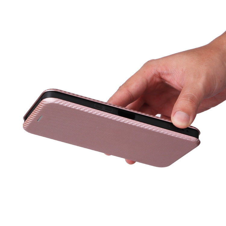 For Sony Xperia 1 VI 2024 Carbon Fiber Texture Flip Leather Phone Case(Pink) by buy2fix