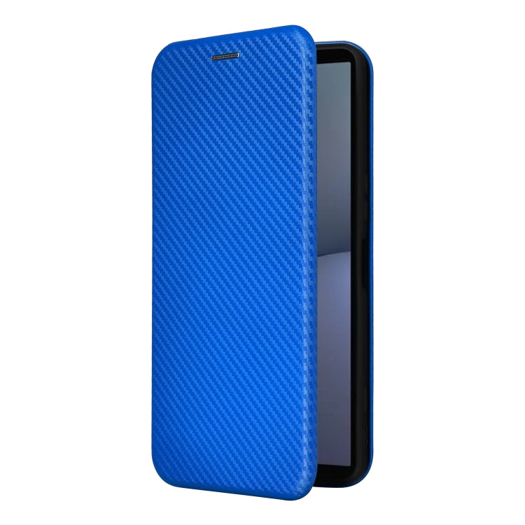 For Sony Xperia 1 VI 2024 Carbon Fiber Texture Flip Leather Phone Case(Blue) by buy2fix