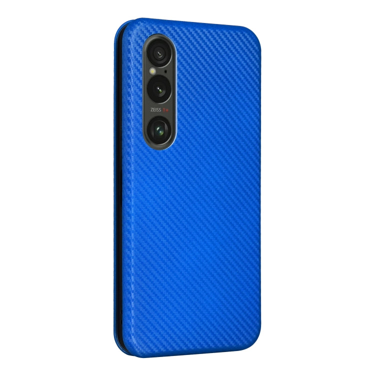 For Sony Xperia 1 VI 2024 Carbon Fiber Texture Flip Leather Phone Case(Blue) by buy2fix