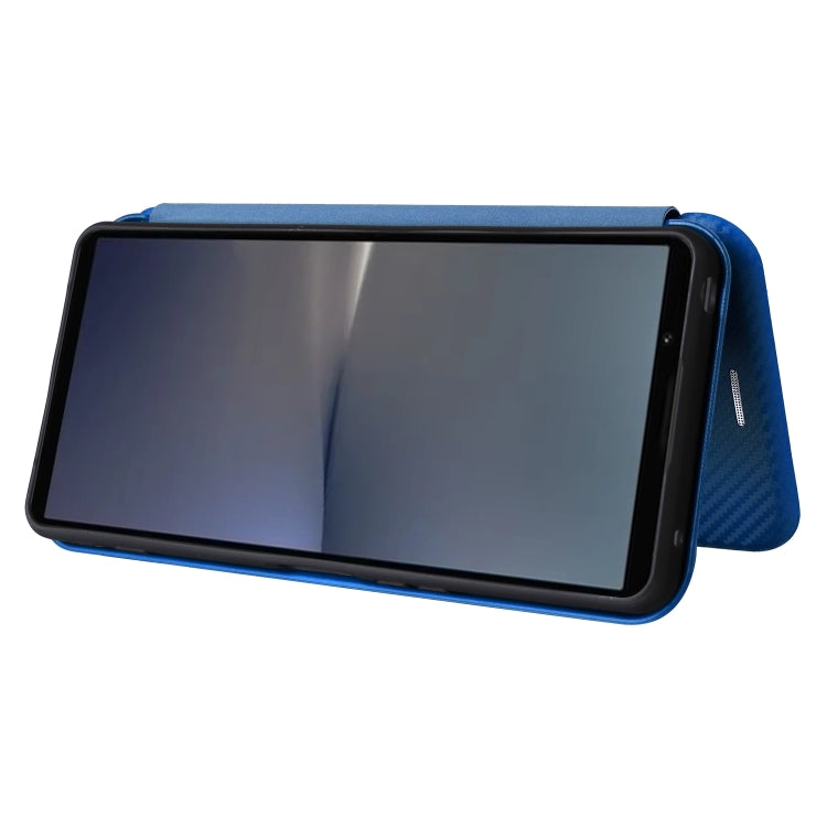 For Sony Xperia 1 VI 2024 Carbon Fiber Texture Flip Leather Phone Case(Blue) by buy2fix