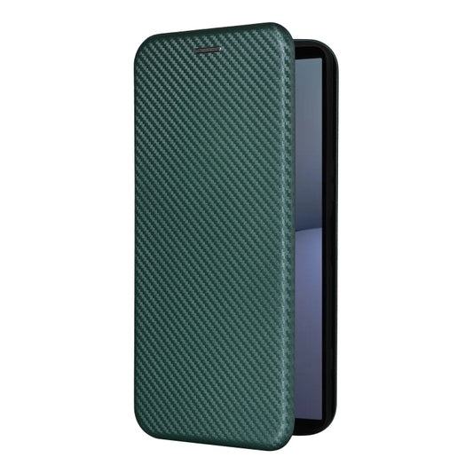 For Sony Xperia 1 VI 2024 Carbon Fiber Texture Flip Leather Phone Case(Green) by buy2fix
