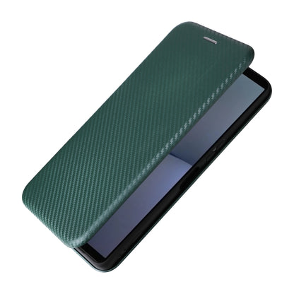 For Sony Xperia 1 VI 2024 Carbon Fiber Texture Flip Leather Phone Case(Green) by buy2fix