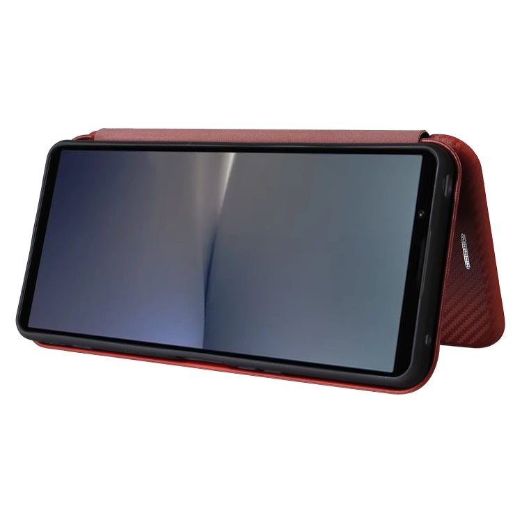 For Sony Xperia 1 VI 2024 Carbon Fiber Texture Flip Leather Phone Case(Brown) by buy2fix