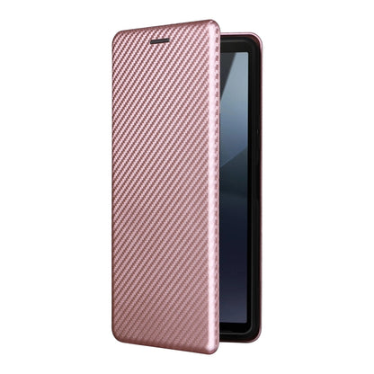 For Sony Xperia 10 VI 2024 Carbon Fiber Texture Flip Leather Phone Case(Pink) by buy2fix