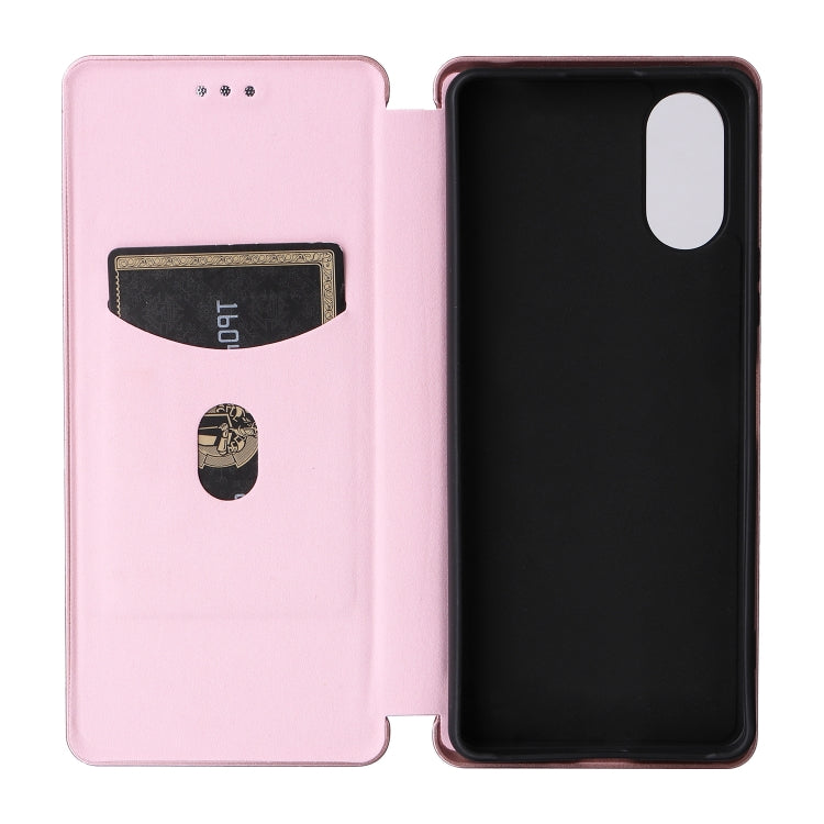 For Sony Xperia 10 VI 2024 Carbon Fiber Texture Flip Leather Phone Case(Pink) by buy2fix