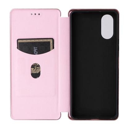 For Sony Xperia 10 VI 2024 Carbon Fiber Texture Flip Leather Phone Case(Pink) by buy2fix