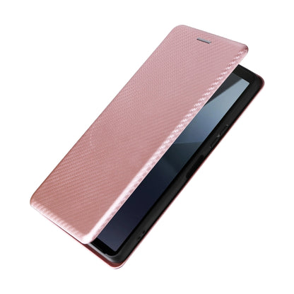 For Sony Xperia 10 VI 2024 Carbon Fiber Texture Flip Leather Phone Case(Pink) by buy2fix