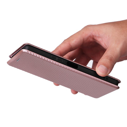 For Sony Xperia 10 VI 2024 Carbon Fiber Texture Flip Leather Phone Case(Pink) by buy2fix